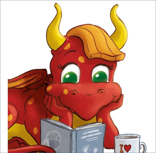 Drache Elly liest