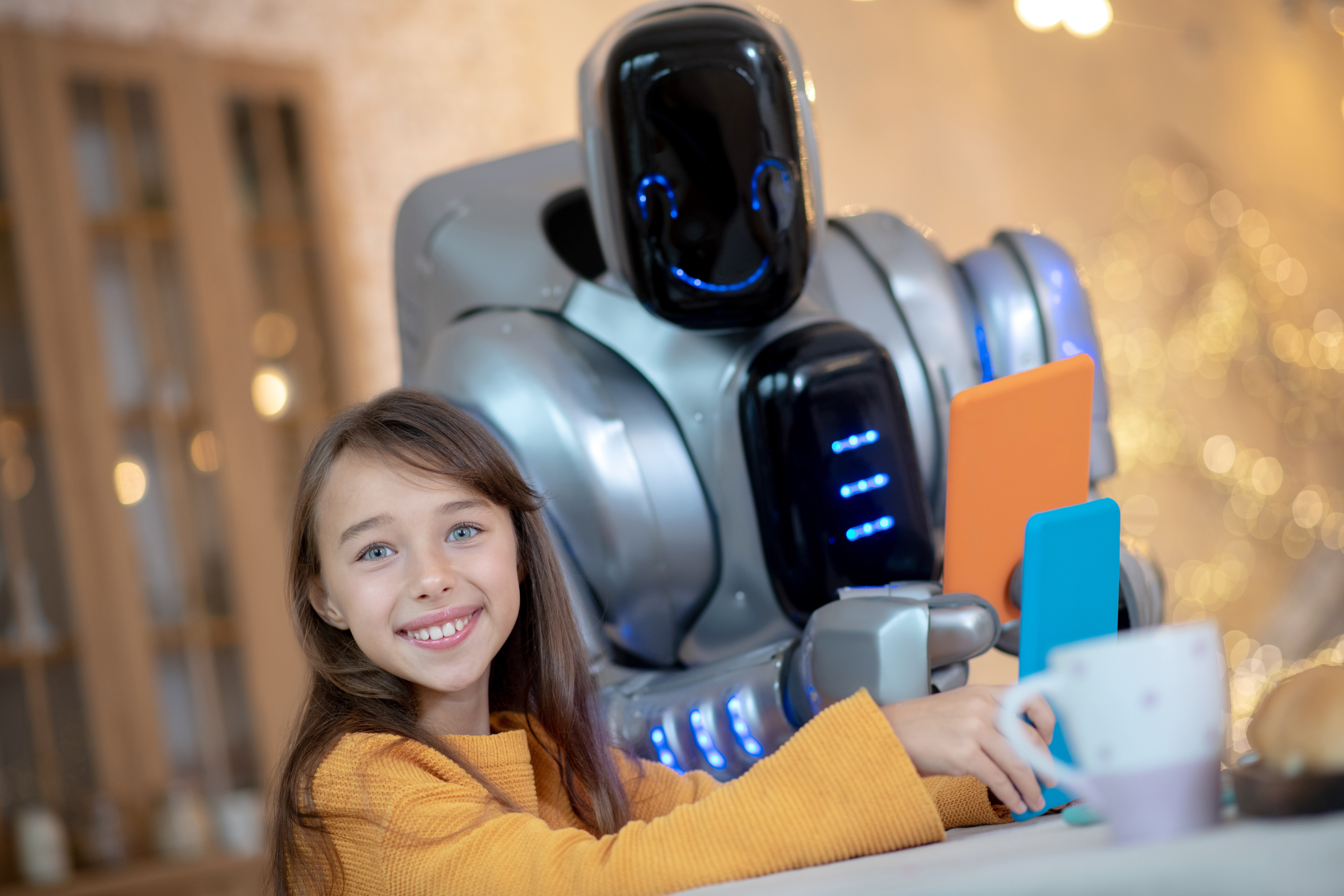 Mädchen mit Roboter  